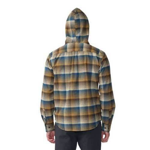 Hooded button up discount shirt