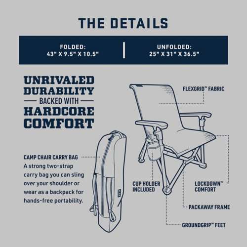 YETI Trailhead Camp Chair, Charcoal - Runnings