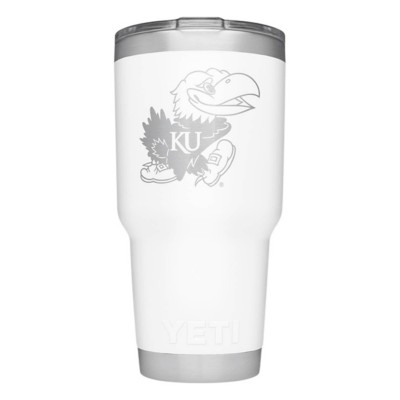 Yeti Kansas Jayhawks Rambler 20 oz Stainless Steel Tumbler - Grey