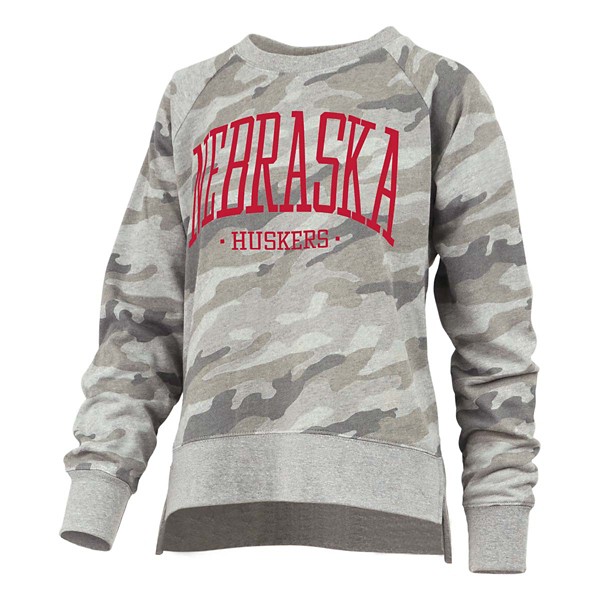 Pressbox Women's Nebraska Cornhuskers Lorenzo Camo Crewneck Sweatshirt product image