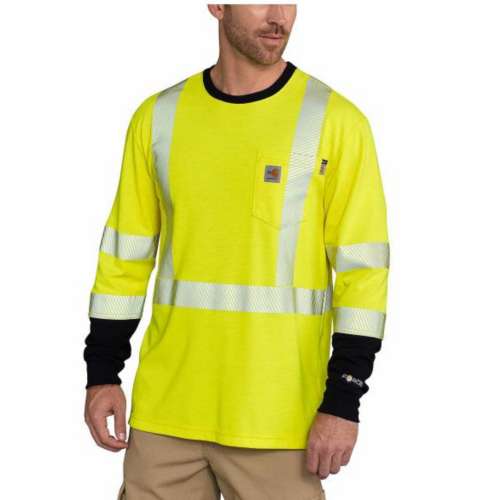 Men's Carhartt Flame-Resistant High-Visibility Force Long-Sleeve T-Shirt -Class 3
