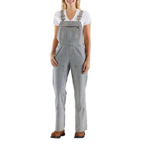 Women's Carhartt Double-Front Railroad Stripe Bibs