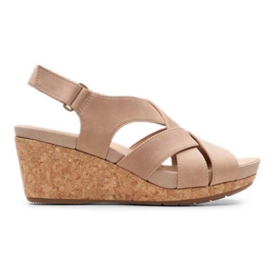 clarks cork wedges