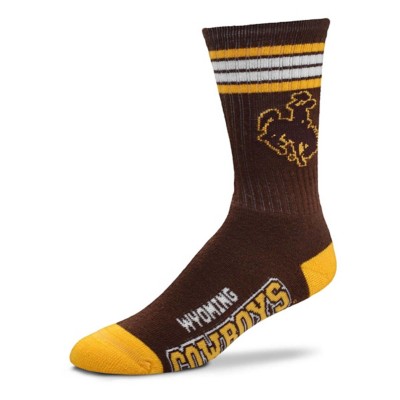 For Bare Feet Wyoming Cowboys 4 Stripe Deuce Crew Socks