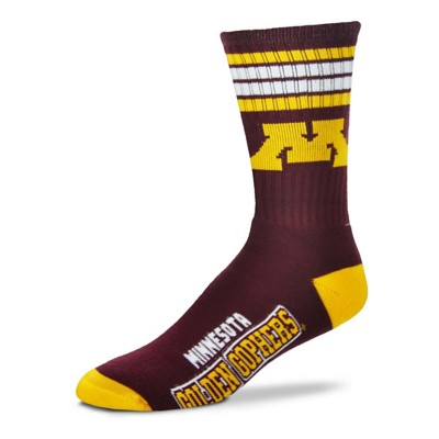 For Bare Feet Minnesota Golden Gophers 4 Stripe Deuce Crew Socks
