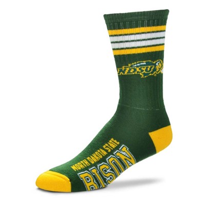 For Bare Feet Kids' North Dakota State Bison 4 Stripe Deuce Crew Socks