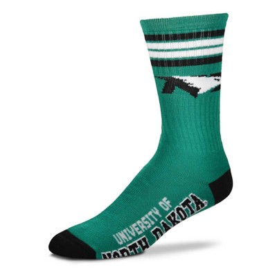 For Bare Feet North Dakota Fighting Hawks 4 Stripe Deuce Crew Socks