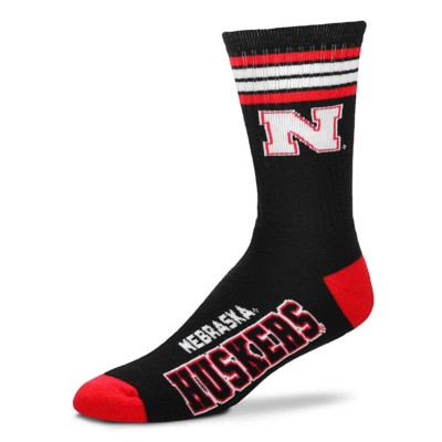 For Bare Feet Nebraska Cornhuskers 4 Stripe Crew Socks