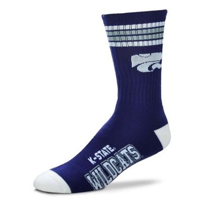 For Bare Feet Kansas State Wildcats 4 Stripe Deuce Crew Socks