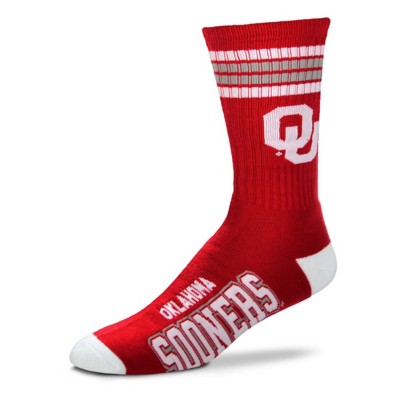 For Bare Feet Oklahoma Sooners 4Stripe Deuce Crew Socks