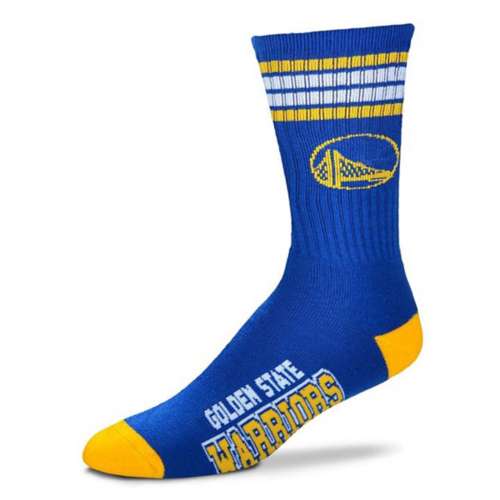 For Bare Feet Kids' Golden State Warriors 4 Stripe Deuce Socks