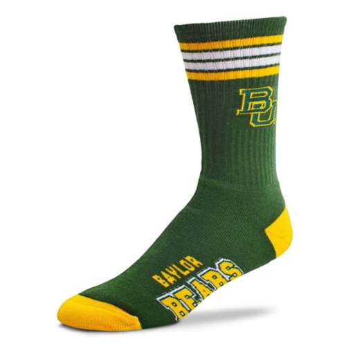 For Bare Feet Kids' Baylor Bears 4 Stripe Deuce Crew Socks