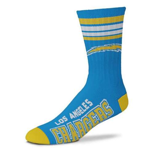 For Bare Feet Los Angeles Chargers 4 Stripe Deuce Socks