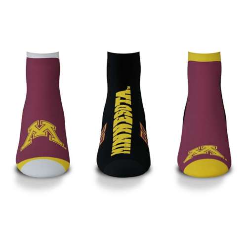 For Bare Feet Minnesota Golden Gophers Flash 3pk Socks