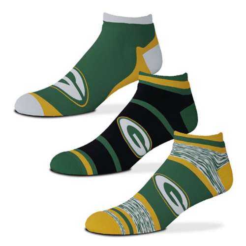 For Bare Feet Green Bay Packers 3pk Flash Socks
