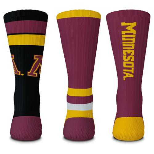 For Bare Feet Minnesota Golden Gophers 3pk Team Batch Socks
