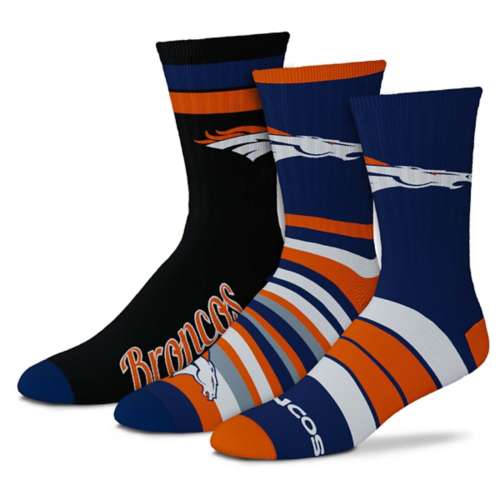 For Bare Feet Denver Broncos 3pk Team Batch Socks