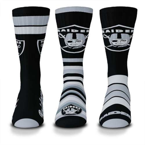 For Bare Feet Las Vegas Raiders 3pk Team Batch Socks
