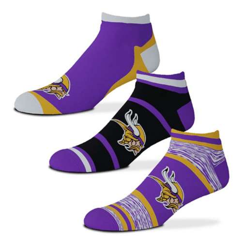 For Bare Feet Minnesota Vikings 3pk Flash Socks