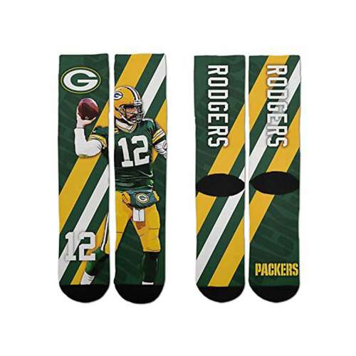 For Bare Feet Green Bay Packers Aaron Rodgers Player Stripe Socks