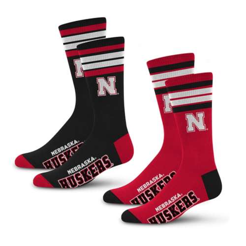 For Bare Feet Nebraska Cornhuskers 4 Stripe Duece 2pack Socks