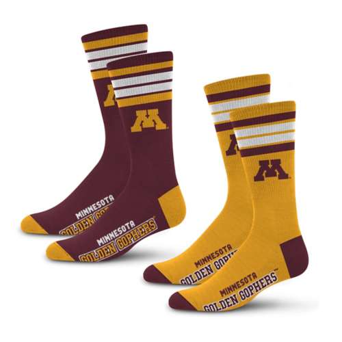 For Bare Feet Minnesota Gophers 4Stripe 2-Pack Socks