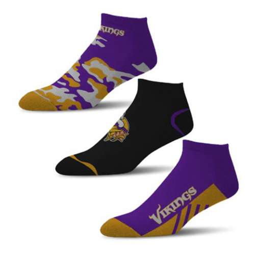For Bare Feet Minnesota Vikings Camo Boom 3-Pack Socks