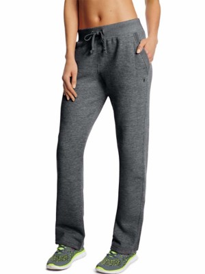 champion men's powerblend open bottom fleece pant