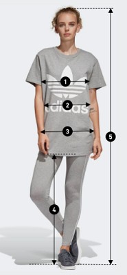 Adidas women's store sweatshirt size chart