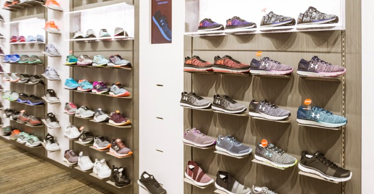 athletic shoes on display