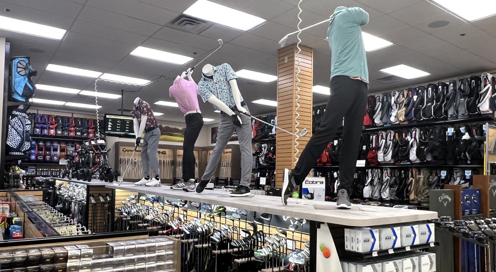 a variety of golf clubs at eau claire scheels