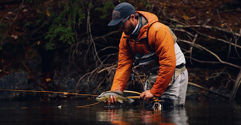 Use a fly fishing net when fly fishing