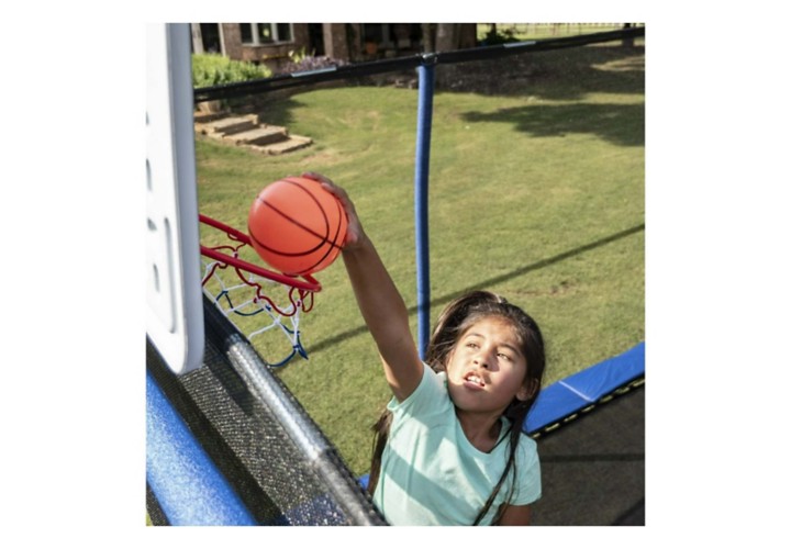 JumpKing 10ft. X 15ft. Rectangular Trampoline - 2 Basketball Hoops ...