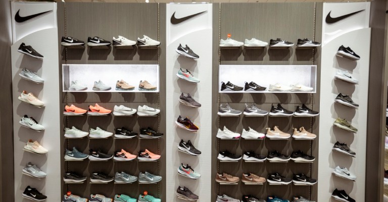 athletic shoes on display