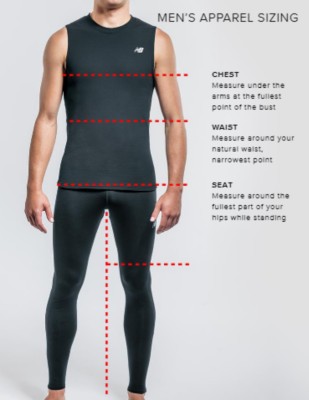 New Balance Men's Apparel Size Chart | SCHEELS.com