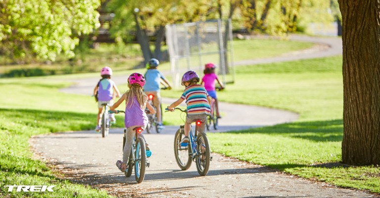 kids riding their bikes
