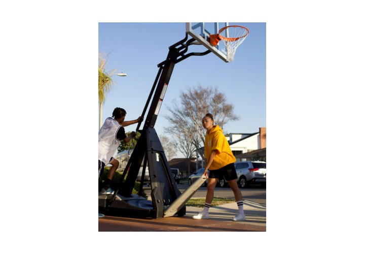 Spalding The Beast Portable Basketball Hoop Informational Graphic
