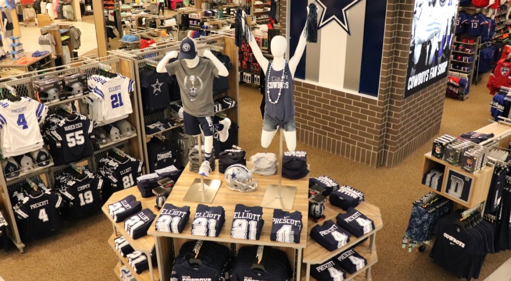 the fan shop at the colony scheels with dallas cowvboys gear