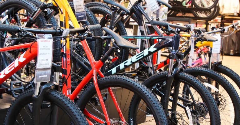 picture of a rack of bikes at appleton scheels