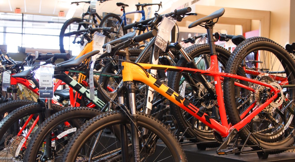 a variety of bikes at appleton scheels bike shop