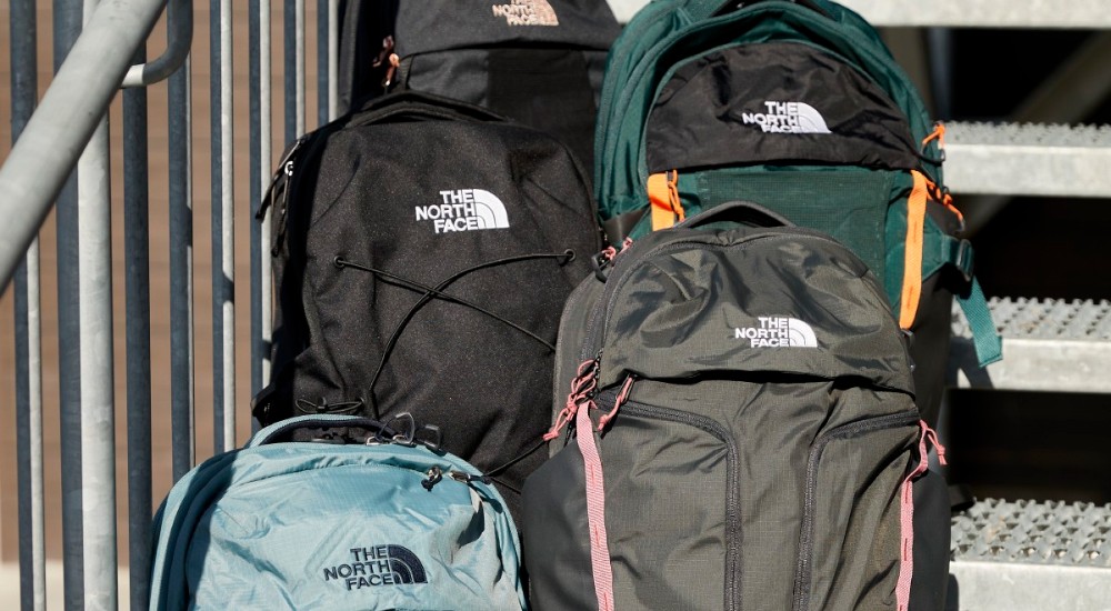 a variety of the north face backpacks