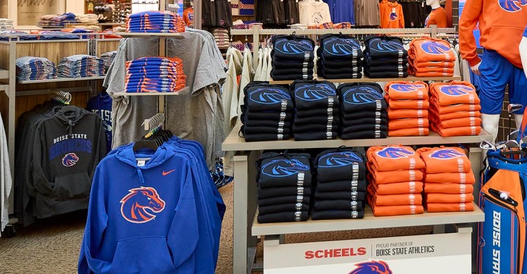 a variety of boise state shirts at meridian scheels