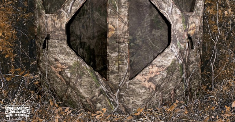 brushed ground skirt on a ground blind