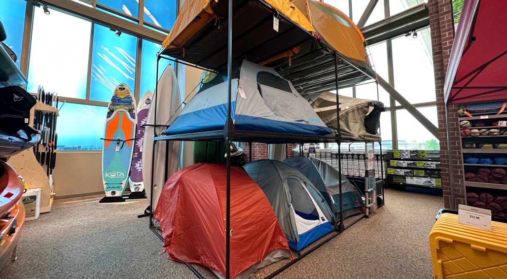 a variety of tents at johnstown scheels