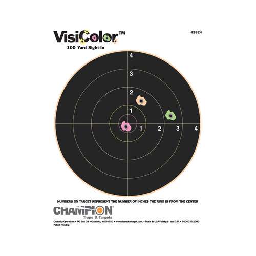 Champion VisiColor 8 Inch Bullseye Target 10 Per Pack