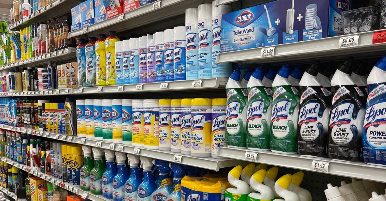cleaning supplies at home and hardware