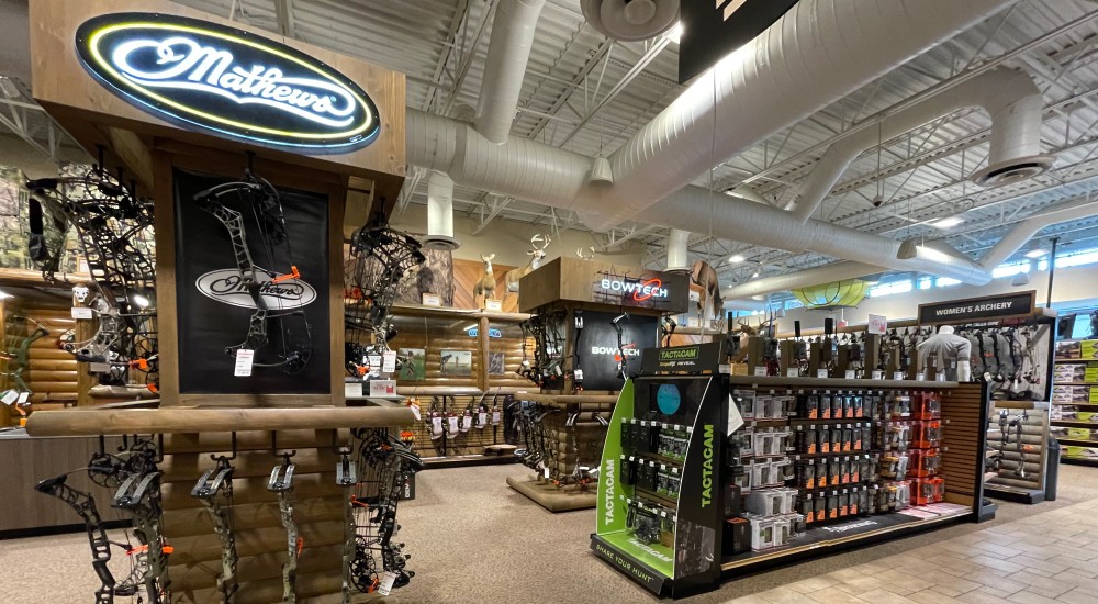 the front of the archery shop at fargo scheels