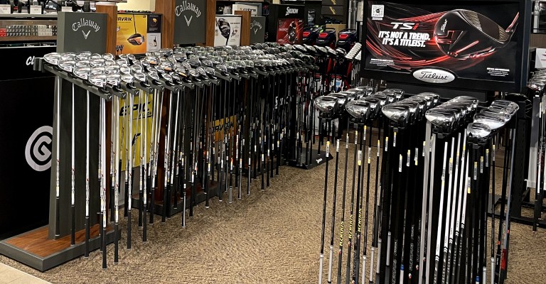 a variety of golf clubs at johnstown scheels