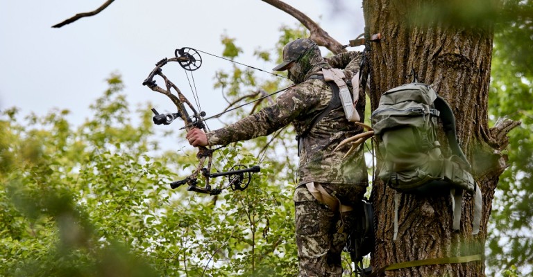 image of a man hunting in a tree