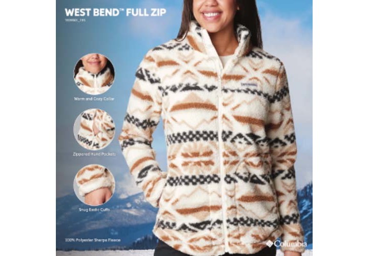 Woman wearing West Bend full zip